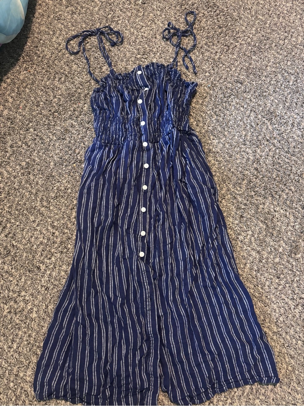 Universal Thread Navy Blue Stripe Button-Front Sundress